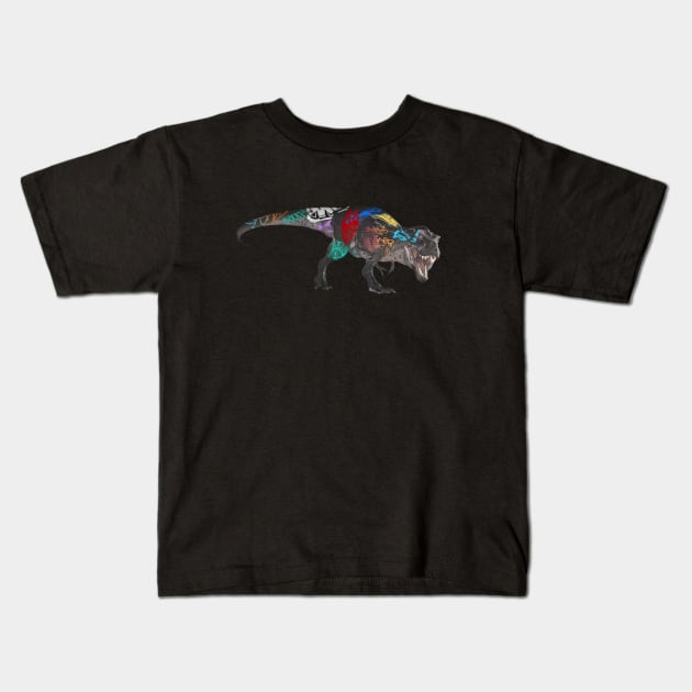 Graffiti T-Rex Kids T-Shirt by vonHobo